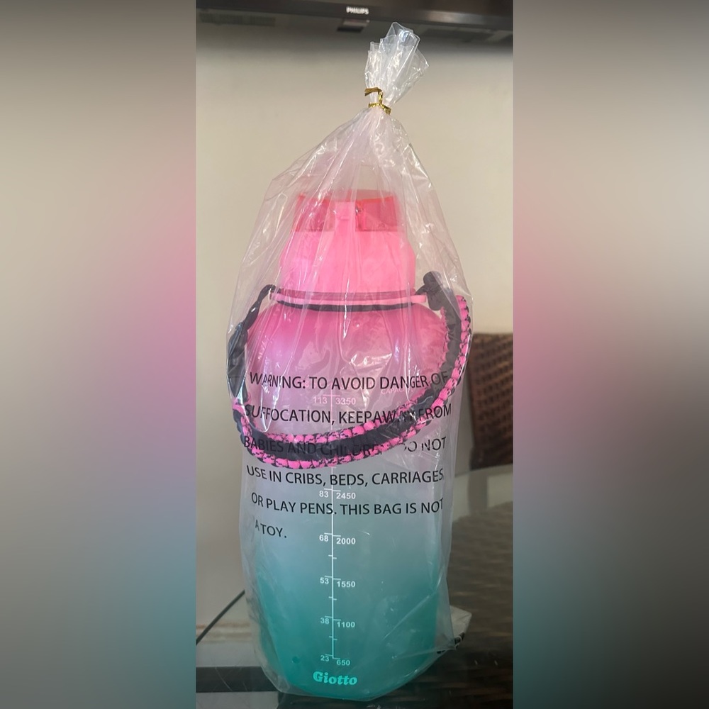 Giotto Large 1 Gallon/64 oz Motivational Water Bottle with Paracord Handle